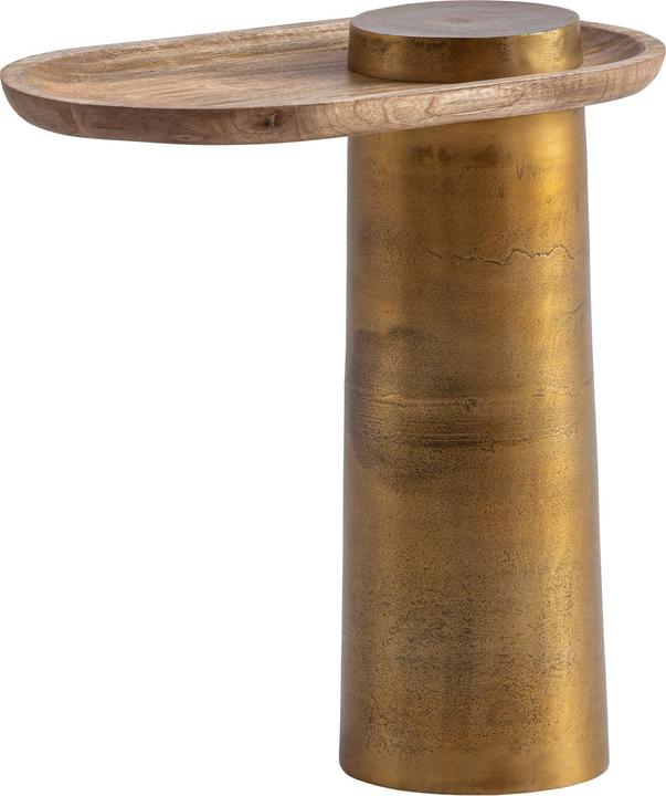 Produktbild FineBuy Beistelltisch Anstelltisch Massivholz Metall 50x30 cm Wohnzimmertisch