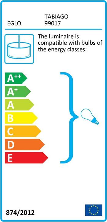 Label énergétique EGLO Lampe pendante TABIAGO 3x E27, or rose (E27)