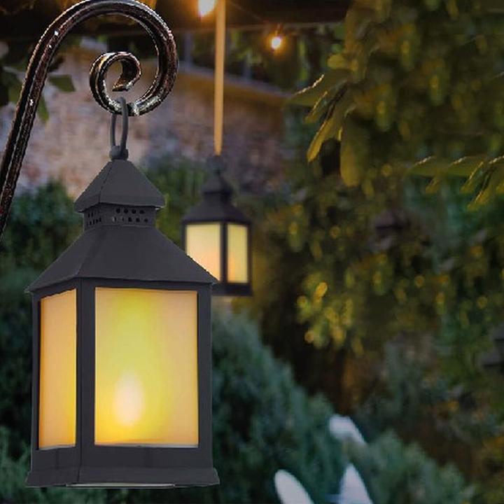 Produktbild Benson LED-Laterne mit Flammeneffekt, schwarz (10.5 x 10.5 x 24 cm, 1 x)
