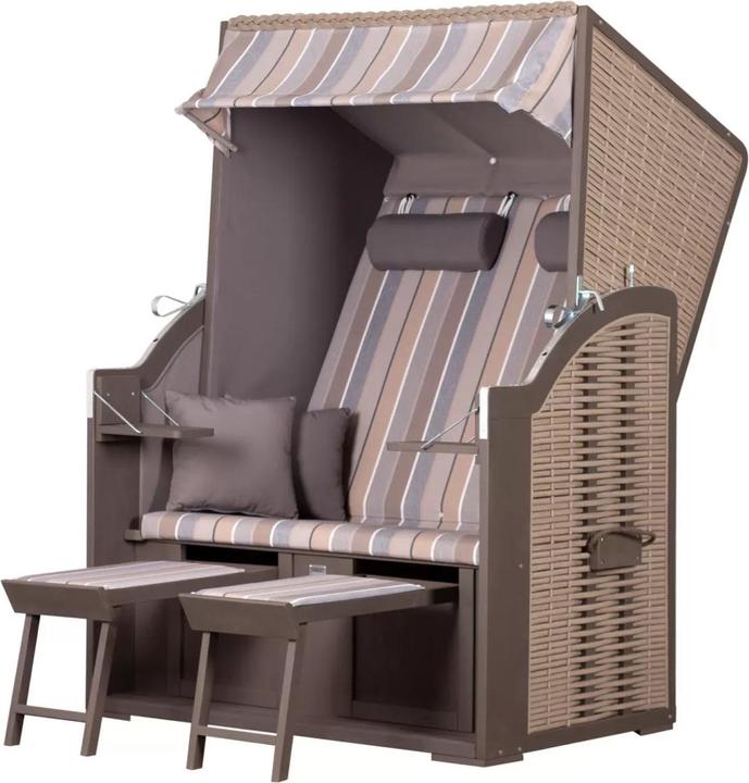 Image du produit dekoVries Strandkorb Compact nature grey