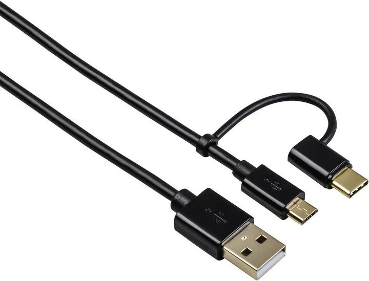 Produktbild Hama 2in1-Micro-USB-Kabel mit USB-C-Adapter (1 m, USB 2.0)