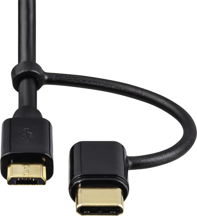 Produktbild Hama 2in1-Micro-USB-Kabel mit USB-C-Adapter (1 m, USB 2.0)
