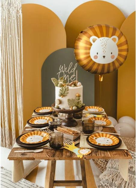 Image du produit Partydeco Assiette jetable Lion 18 cm, 6 pièces, jaune (6 x)