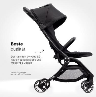 Productafbeelding Hamilton by yoop Kinderwagen S1 Plus Schwarz - Leichtgewicht Buggy - MagicFold™ Technology