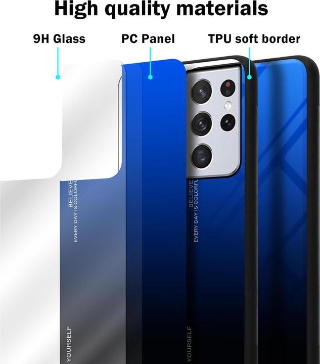Produktbild Cadorabo TPU 2 Farben Glas Cover (Samsung Galaxy S21 Ultra)
