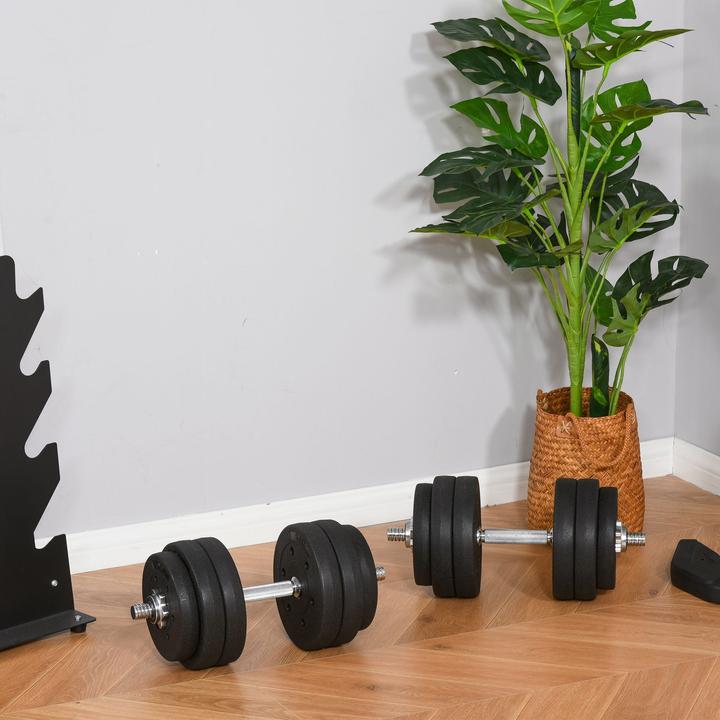 Image du produit Homcom Ensemble d'haltères courts 30 kg (8 x 2,5 kg, 4 x 1,5 kg)