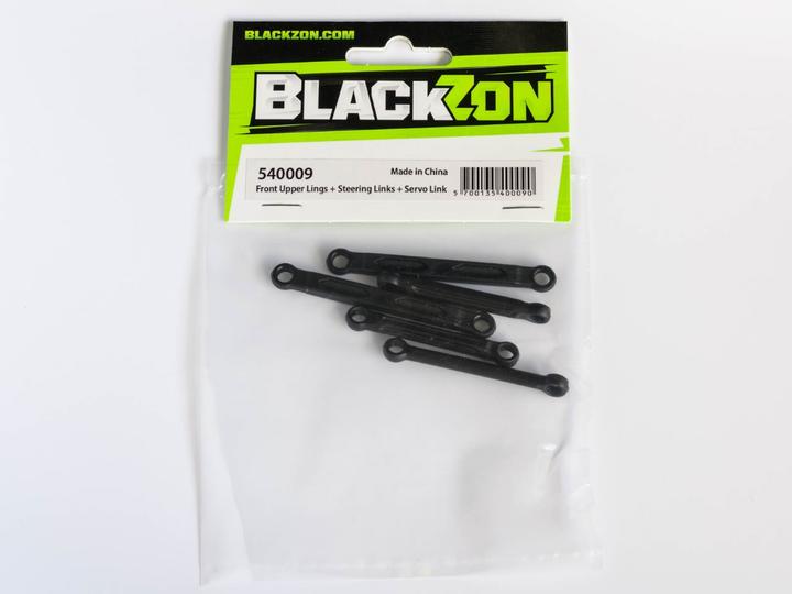 Actual product image Blackzon Front Upper Links + Steering Links + Servo Link