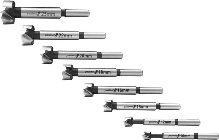Produktbild Paulimot Forstnerbohrer-Set 15-teilig (10, 12, 15, 16, 18, 20, 22, 25, 26, 28, 30, 35, 40, 45, 50)