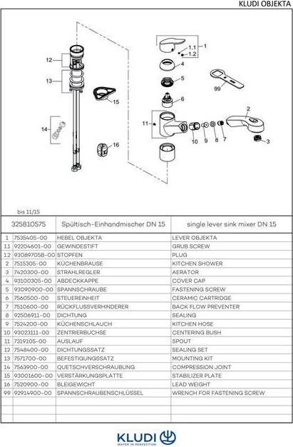 Image du produit Kludi Mitigeur d'évier OBJEKTA DN 15 chr