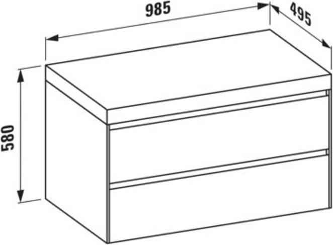Image du produit Laufen Lani Plan de lavabo chêne sauvage incl. meuble sous lavabo, sans découpe, 985x495x580mm, H4