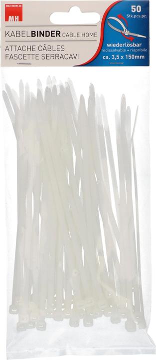 Immagine prodotto Max Hauri Casa via cavo riscattabile (Fascette in plastica, 1500 mm, 50 pz.)