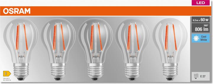 Actual product image Osram Led Base Classic A (E27, 6.50 W, 806 lm, 5 x, E)