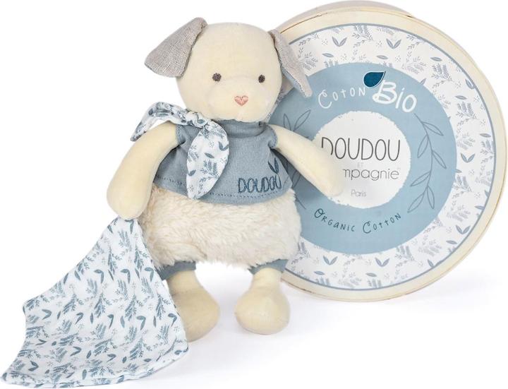 Productafbeelding Doudou et Compagnie Biologische hond met knuffeldoekje,blauw 22cm
