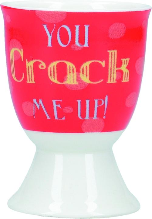 Kitchen Craft KitchenCraft Porcelain Egg Cup, You Crack Me Up Design, Labellisé (1 x)