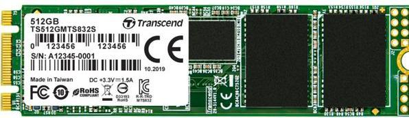 Actual product image Transcend Internal M.2 SATA SSD 2280 832S (512 GB, M.2 2280)