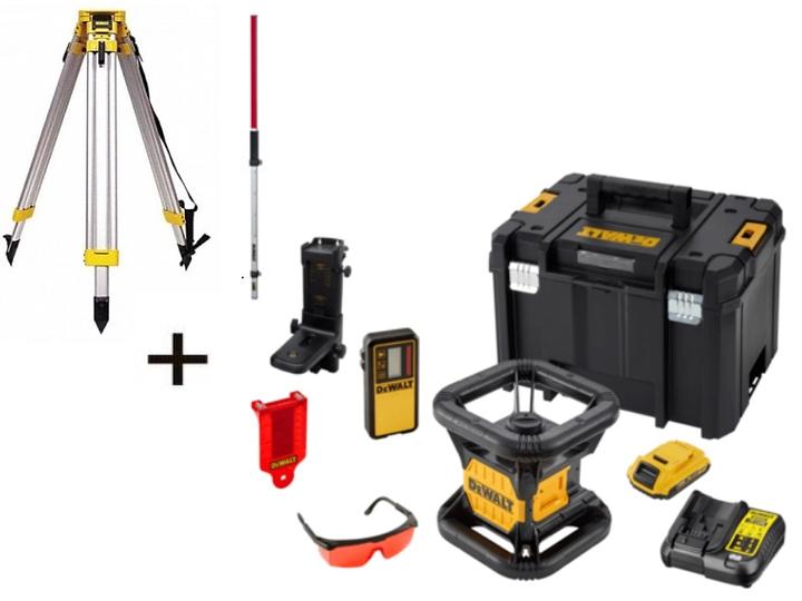 DeWalt 18V Volautomatische Roterende Laser DCE074D1R Verticale Plummet Enkel Rood