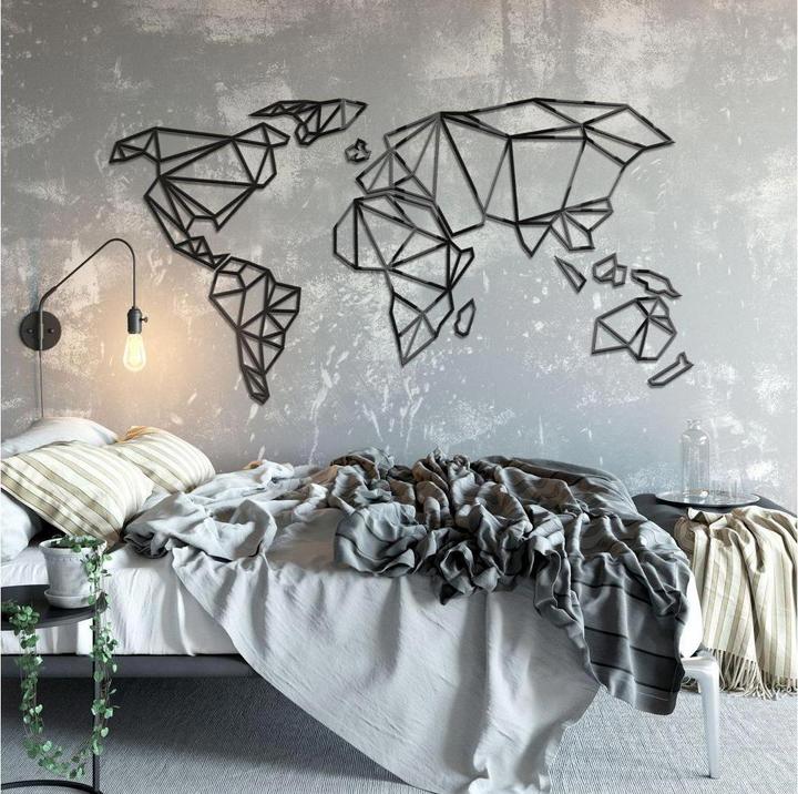 Image du produit Trenddeko Carte du monde en acrylique 3D Origami (150 x 78 cm)
