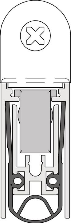 Actual product image Athmer Door seal Sound-Ex® L-15/30 WS,1022 x 14.8 x 30 mm, one-sided, natural aluminium