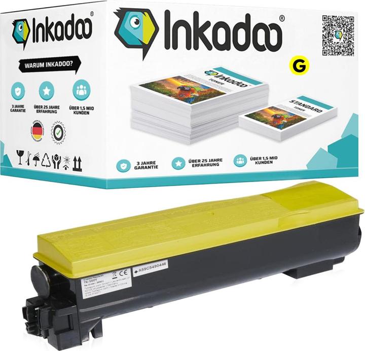 Actual product image Inkadoo Toner compatible with Kyocera/Mita 1T02HGAEU0 / TK-570Y toner, yellow Yellow (Y)