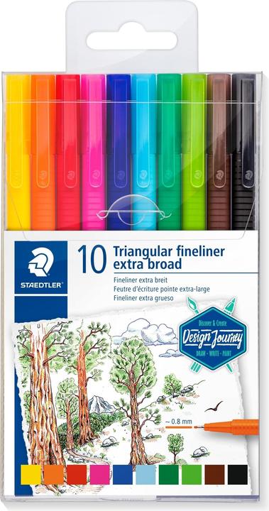 Image du produit Staedtler 338 Broadliner triplus Box 10 ST (Multicolore)