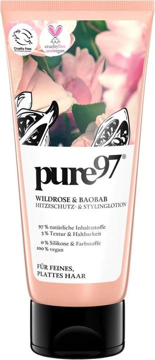 Pure97 Wildrose & Baobab Hitzeschutz- & Stylinglotion (Haarcreme, 100 ml)
