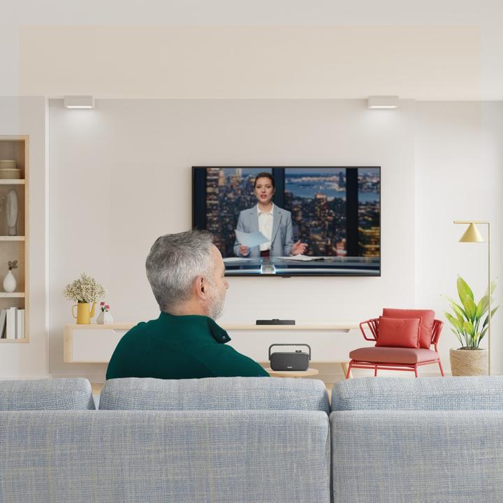 Produktbild Hama Lautsprecher für Fernseher, 2,4-GHz-Station + Bluetooth®, tragbar, stereo (18 h, Stromversorgung über USB)