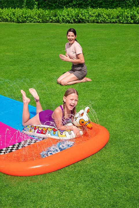 Produktbild Bestway 2er-Wasserrutsche mit aufblasbaren Lama-Schwimmtieren
