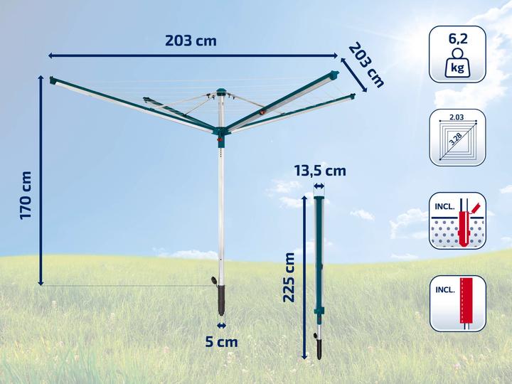 Actual product image Leifheit Linomatic 500 Deluxe Cover laundry umbrella (50 m)