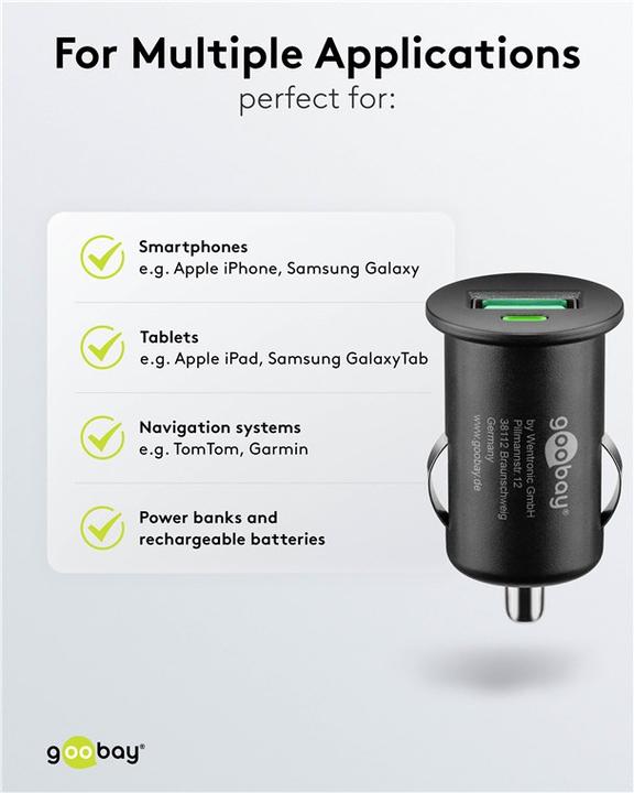 Image du produit Goobay Chargeur rapide pour voiture USB