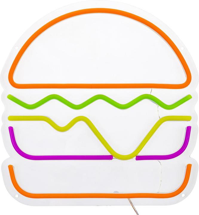 Actual product image Vegas Lights LED decorative light neon sign hamburger 30 x 29 cm