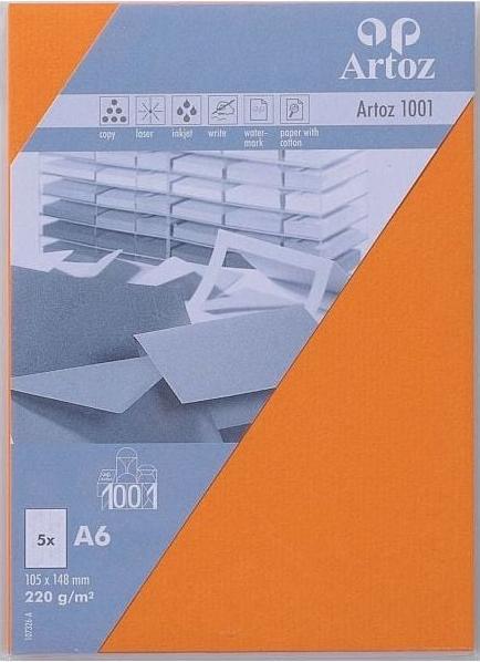 Actual product image Artoz 1001 cards orange (A6, 220 g/m², 5 x)
