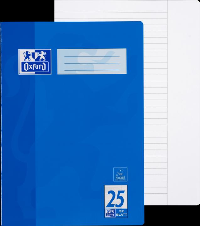 Image du produit Oxford Cahier d'école, A4, linéature 25 (A4, À rayures, Couverture rigide)