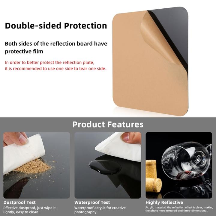 Produktbild Puluz 40cm Photography Acrylic Reflective Display Table Background Board (Black) (Weiteres Zubehör)