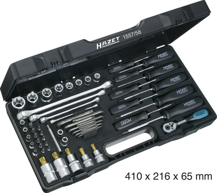 Actual product image HAZET Tool set ∙ TORX 1557/58 ∙ Square, hollow 6.3 mm (1/4 inch), Square, hollow 10 mm (3/8 inch),…