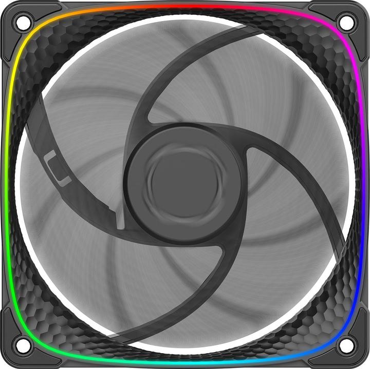 Actual product image Geometric Future Squama 2503B RGB fan - 120 mm, black (120 mm, 1 x)