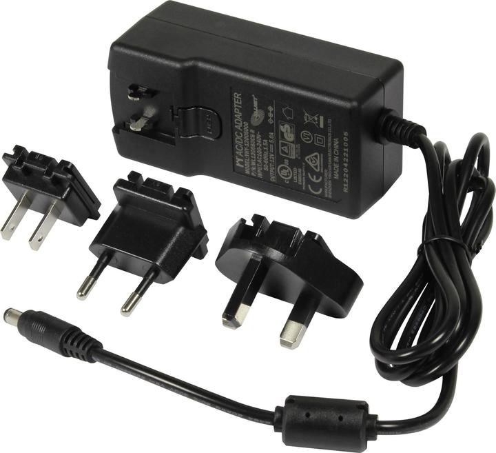 Allnet Replacement power supply 12V/5A EU type black with adapter EU,US,UK HTT with Binder 711 M9