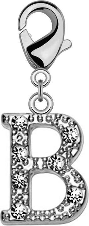 Star Piercing Anhänger mit Kristall Buchstabe B (Messing)