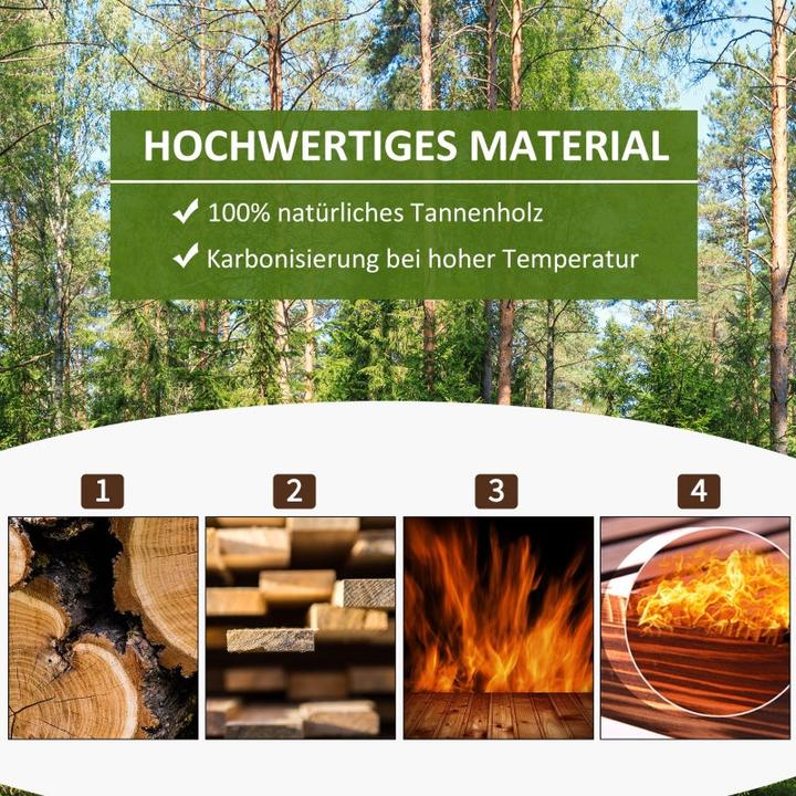 Produktbild Swisshandel24 Gartenbank Holz Wetterfest Sitzbank Gartenmöbel Rustikale Bank Natur 98 x 50 x 39,5 cm