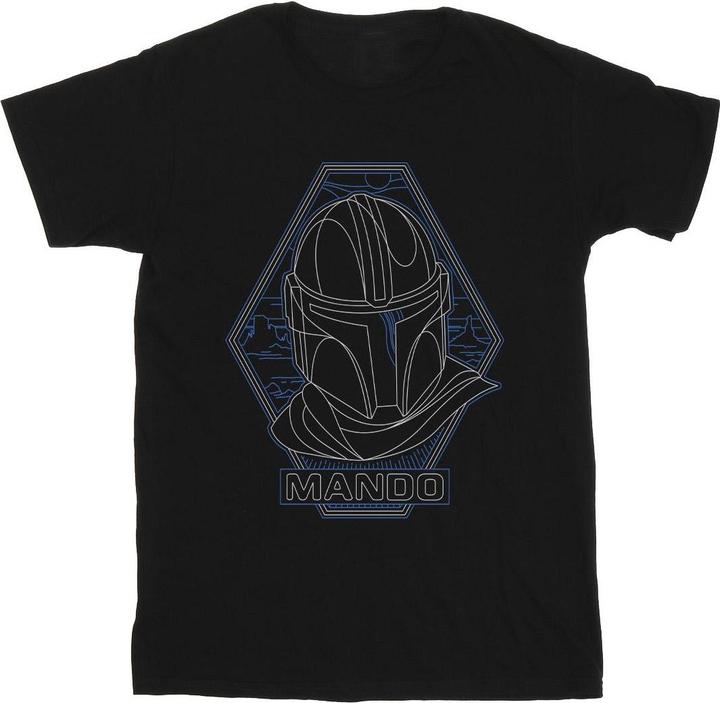 Produktbild Star Wars The Mandalorian Outline Helm Diamond TShirt (L)