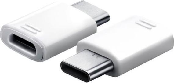 Actual product image Samsung EE-GN930BWE Type-C to micro USB adapter white for Galaxy S9/S8 A9 A7 Note 9 8 (USB Type C, Micro USB)