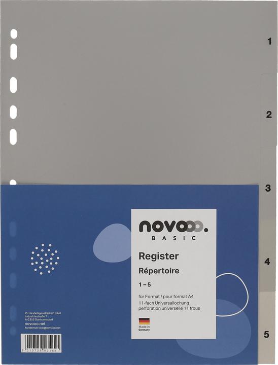Image du produit Novooo Intercalaire PP gris A4