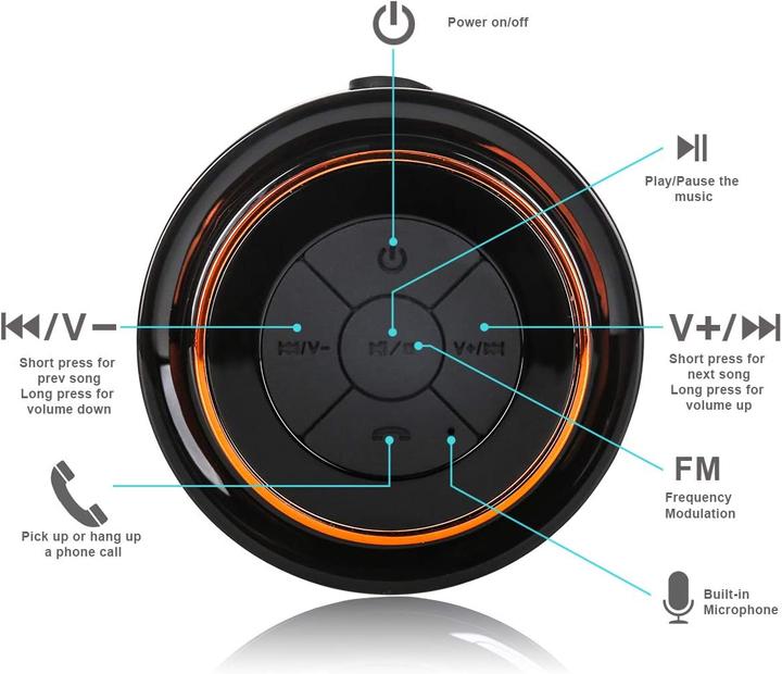 Image du produit Haissky Haut-parleur de douche Bluetooth (12 h, Fonctionnement sur batterie)