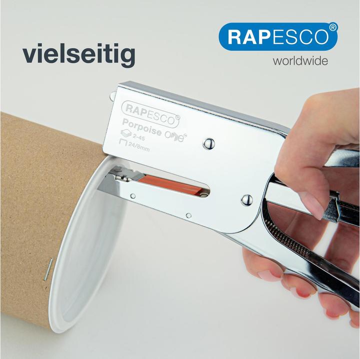 Actual product image Rapesco Stapling plier Porpoise ONE, chrome Stapling capacity: 45 sheets, insertion depth: 59 mm, for staple (45 Sheets)