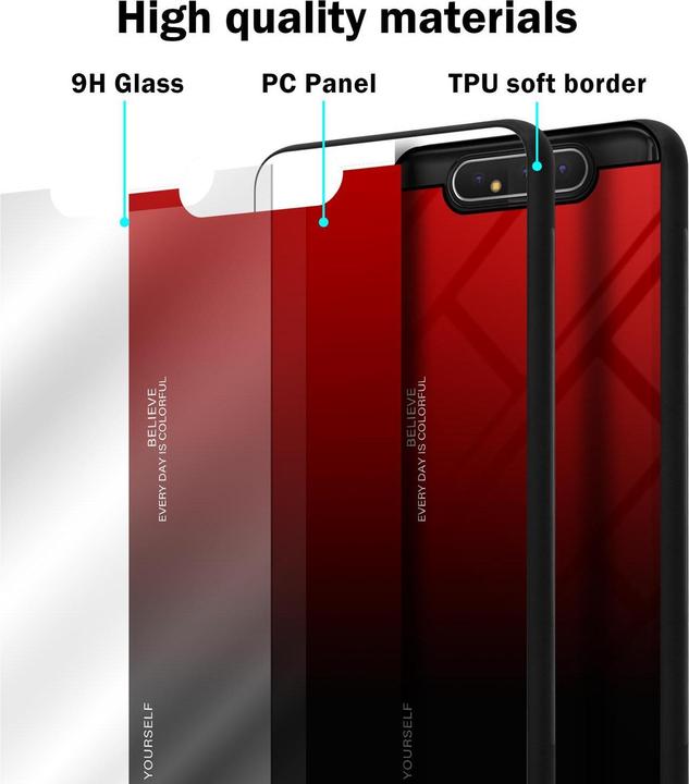 Productafbeelding Cadorabo TPU 2 kleuren glasdekking (Samsung Galaxy A80)
