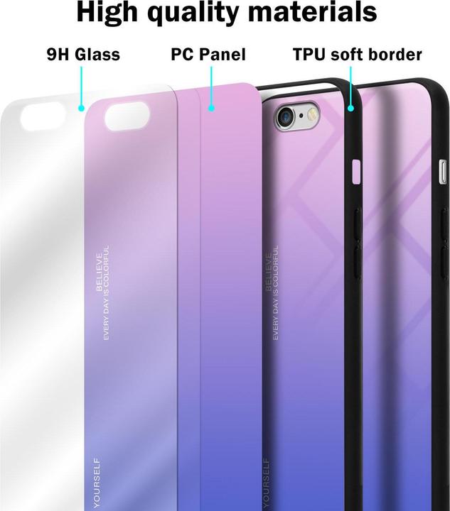 Actual product image Cadorabo TPU 2 colors glass cover (Apple iPhone 6)