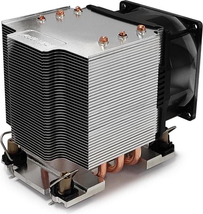 Actual product image Dynatron N6 Intel CPU Cooler 3U 4189-4-5 P4-P5 or P+ aluminum stack fin with heat pipes Active with PWM and (110 mm)