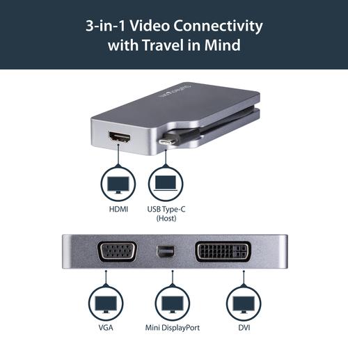 Produktbild StarTech USC-c auf (VGA, DVI, HDMI, Mini DP, 10.40 cm)