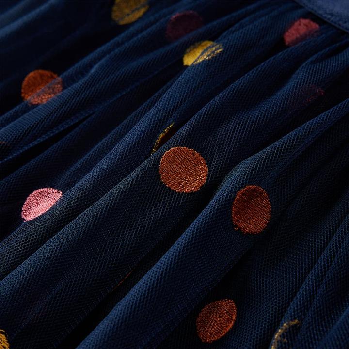 Immagine prodotto VidaXL Gonna in tulle per bambini con motivo a pois blu navy 128,Materiale (128)