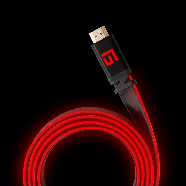Actual product image Floating Grip HDMI Cable High Speed 8K/60Hz LED 3.0m red (3 m, HDMI)