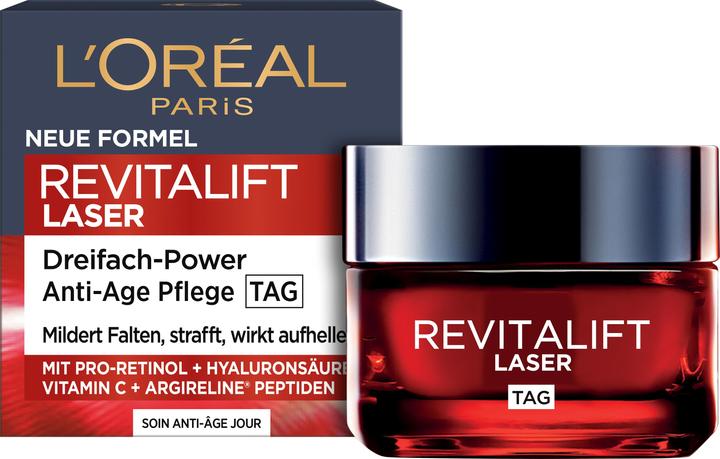 Produktbild L'Oréal Paris L'Oréal, Paris Revitift Laser X3 Anti -Alter, Intensivpflege für den Tag, 50 ml (50 ml, Tagescreme)